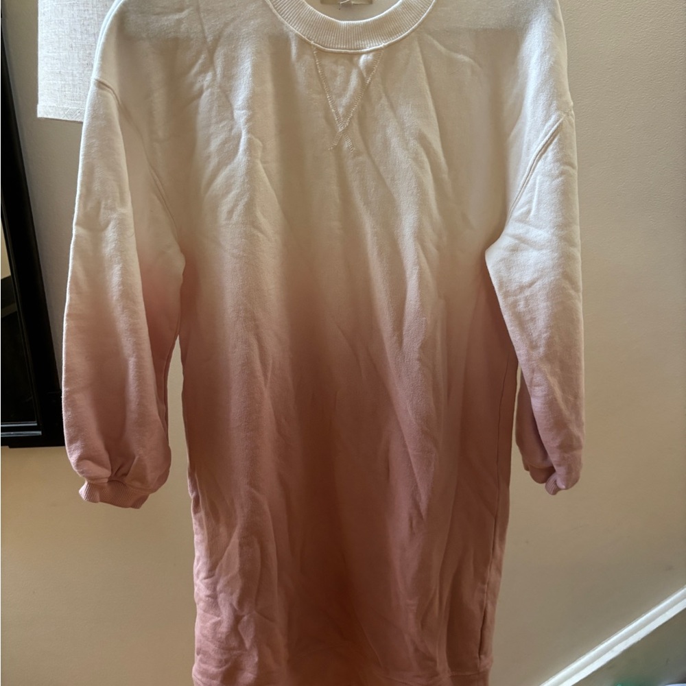 Madewell ombré Cream and peach Textured Knit Dress